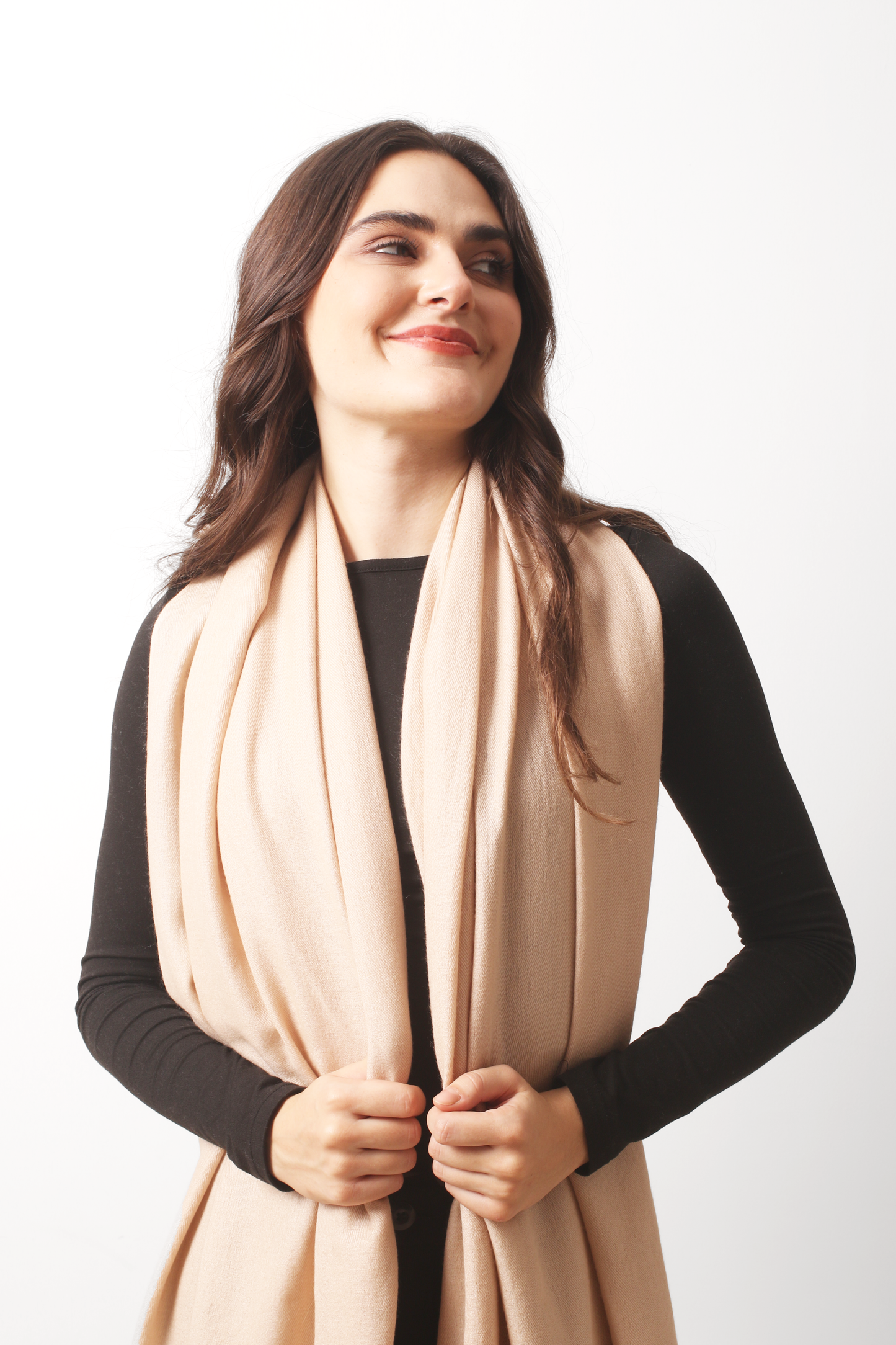 Sand Silk Cashmere Twill Scarf