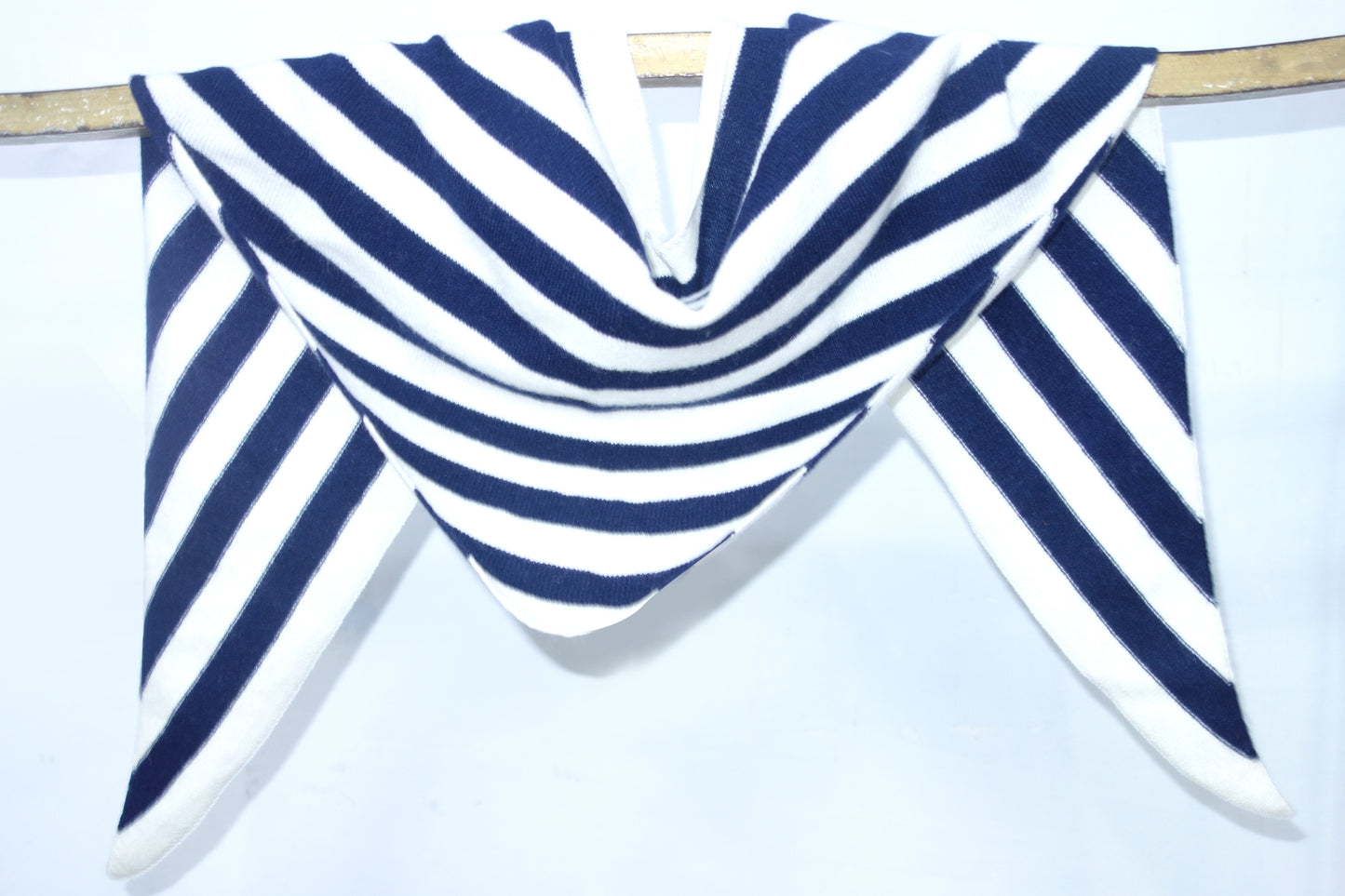 Black and Grey Striped Triangular Scarf 3- Pashma Women's