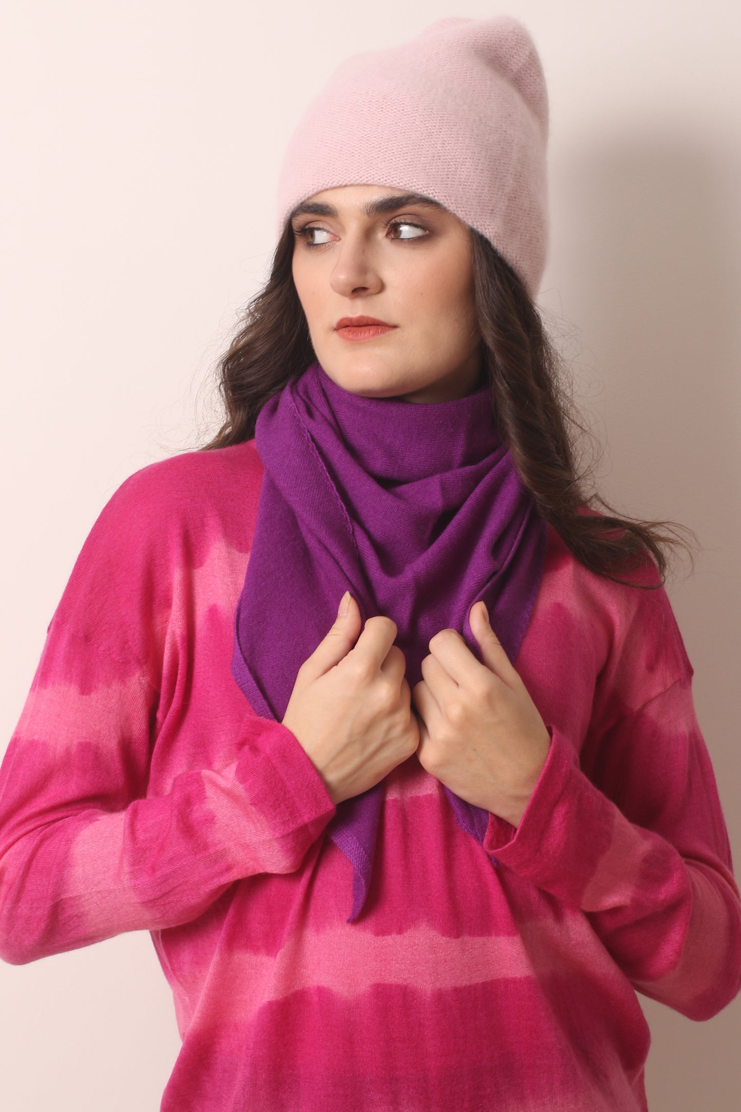 Blush Pink Cashmere Beanie 3- Pashma Women's