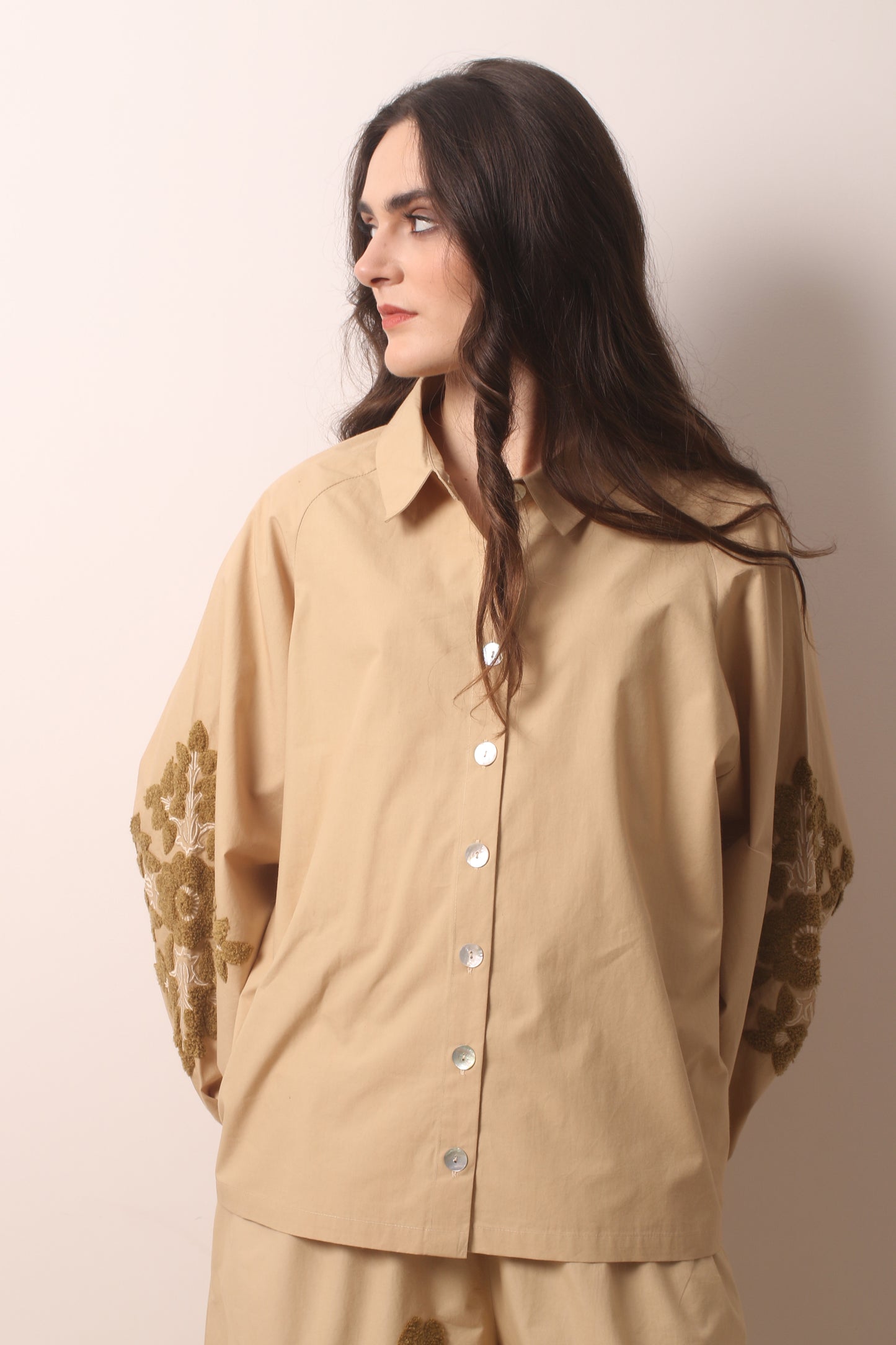 Buckley Embroidered Cotton Poplin Shirt 3- Pashma Women's