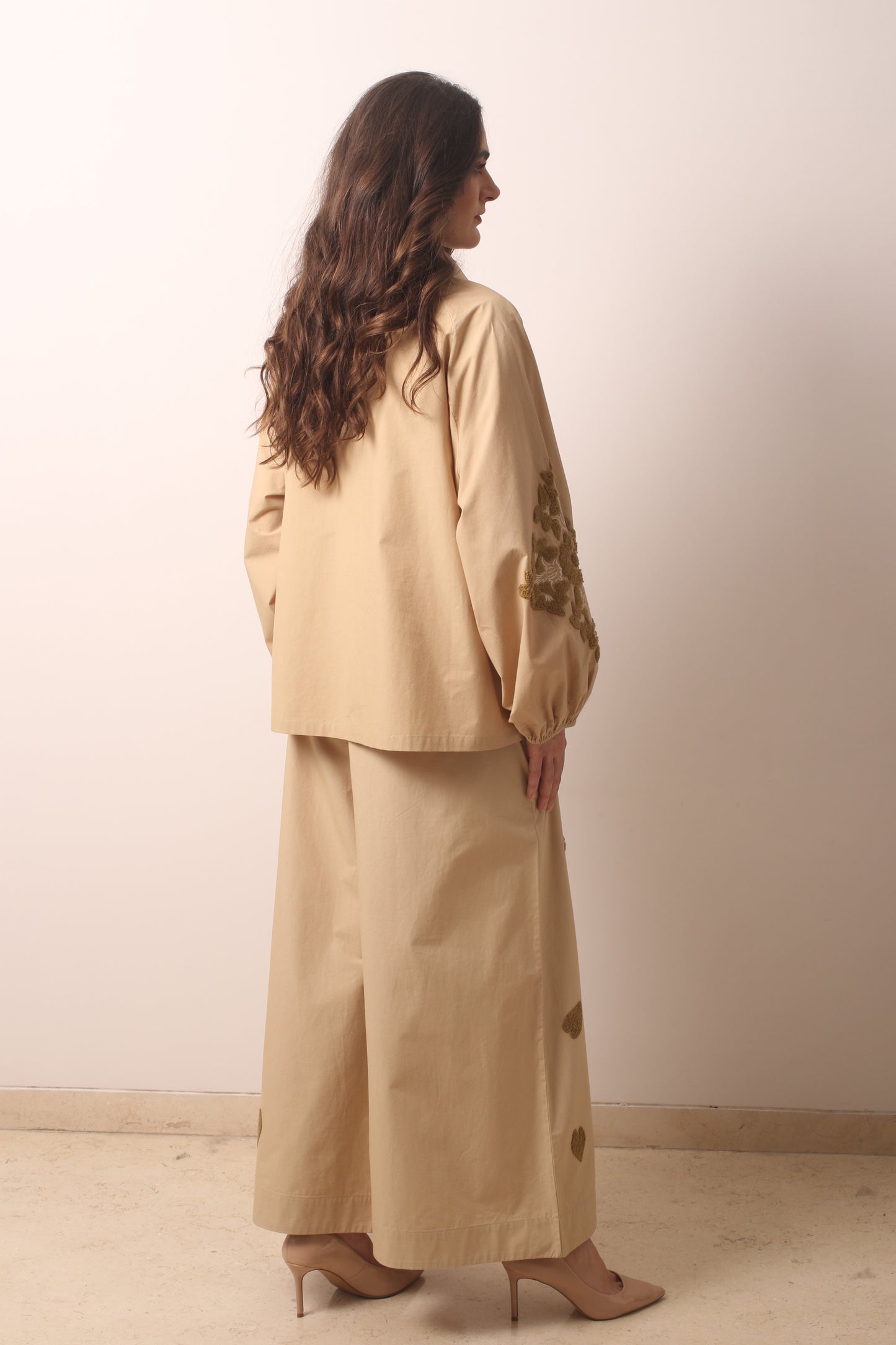 Buckley Embroidered Cotton Poplin Wide Leg Pants 3- Pashma Women's