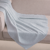 Powder Blue Cashmere Waffle Throw : Kai