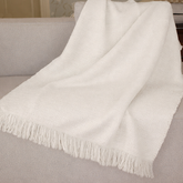 White Cotton Wool Throw : Flora