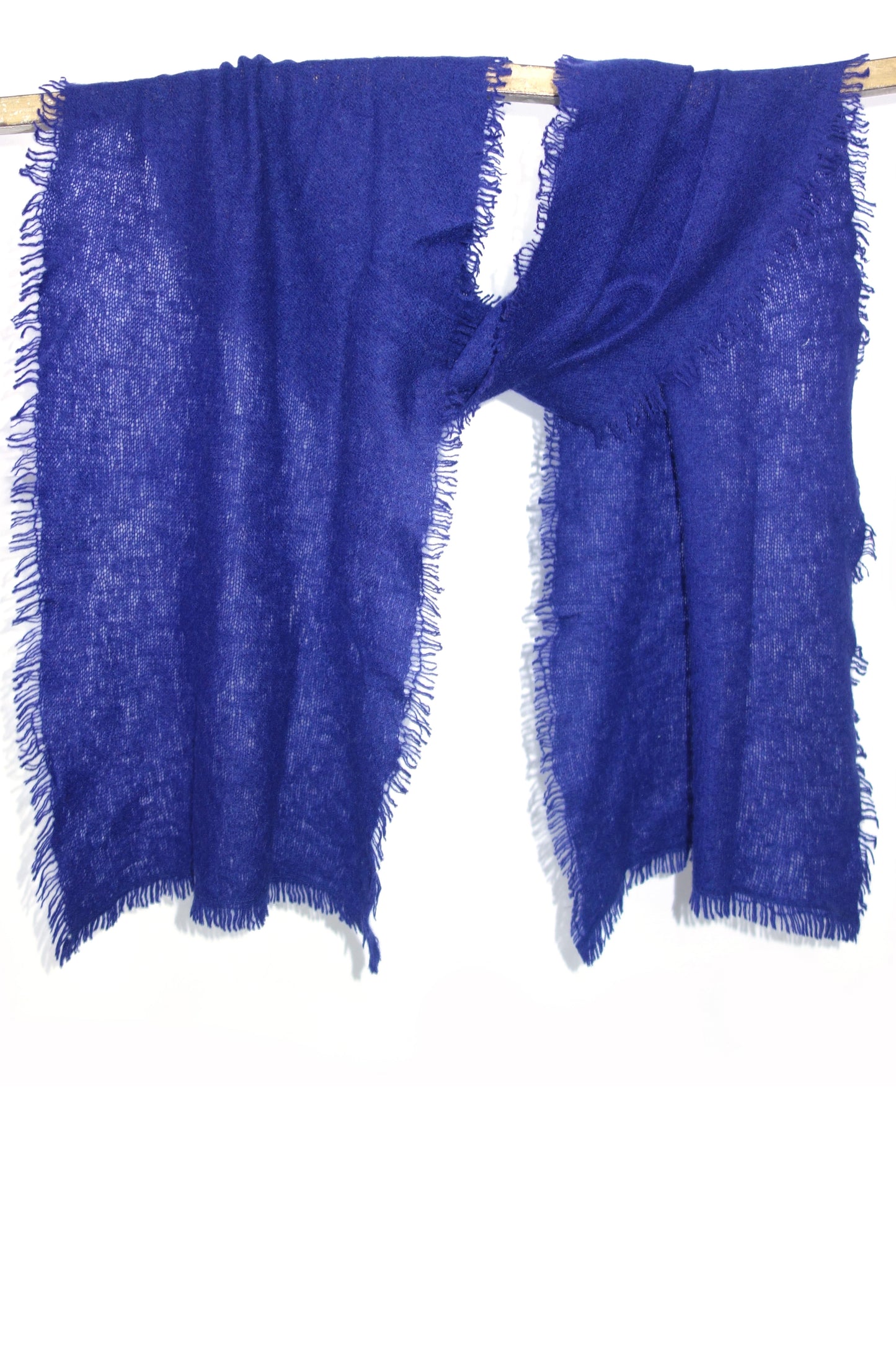 Cobalt Blue Knitted Cashmere Scarf 1- Pashma Women's