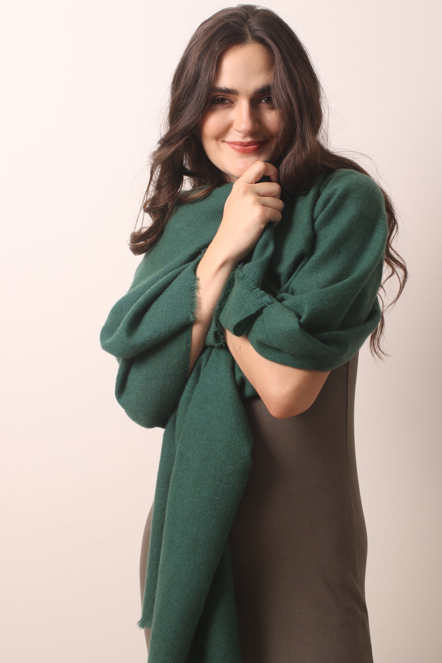 Emerald Green Felted Cashmere Scarf 4- Pashma Women's