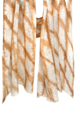 Ochre Abstract Linen Scarf