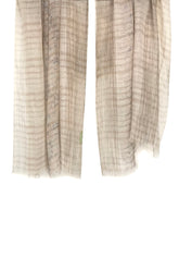 Beige Floral Cashmere Scarf