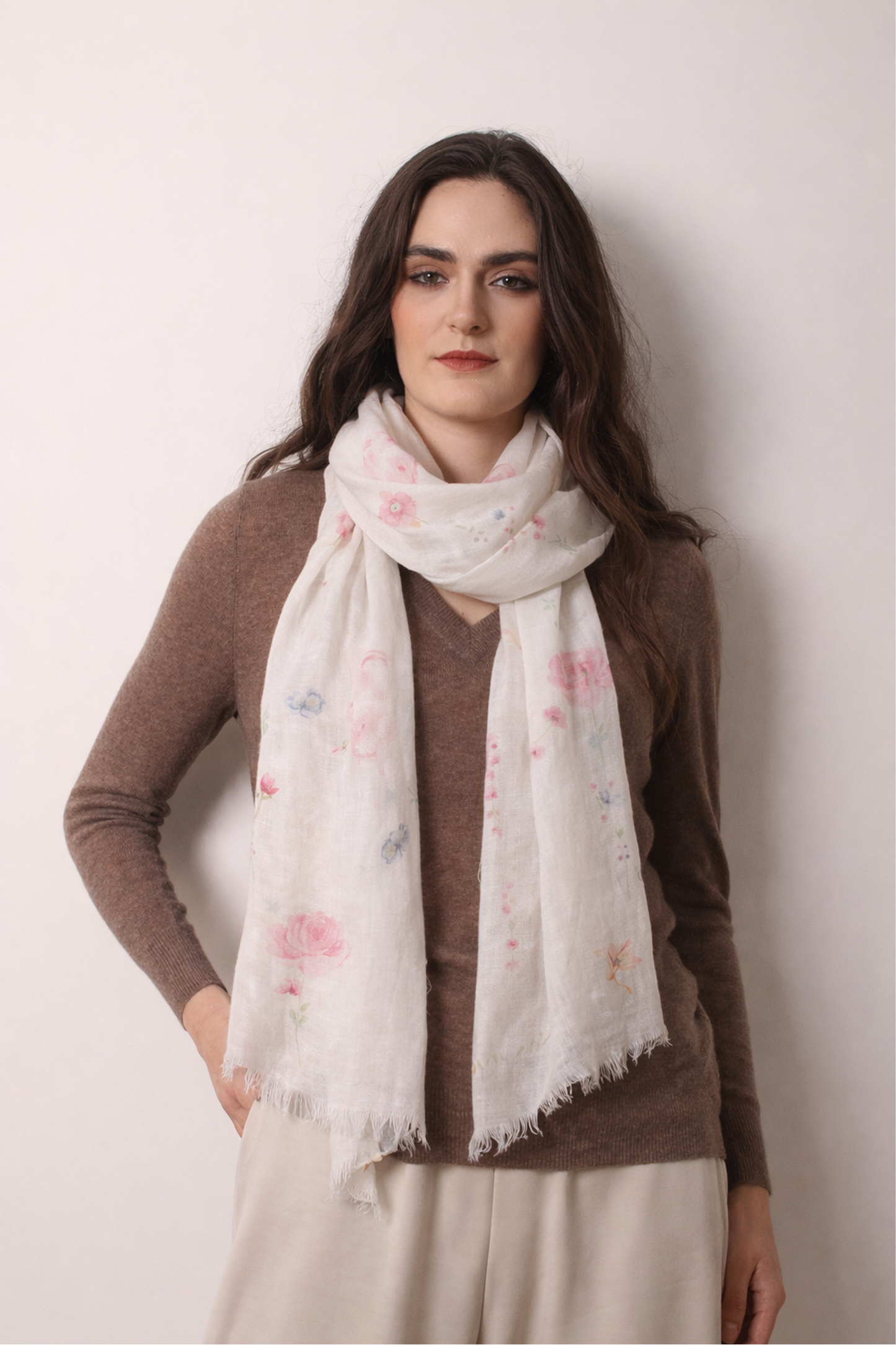 Multicolor printed scarf 1- Pashma Women's