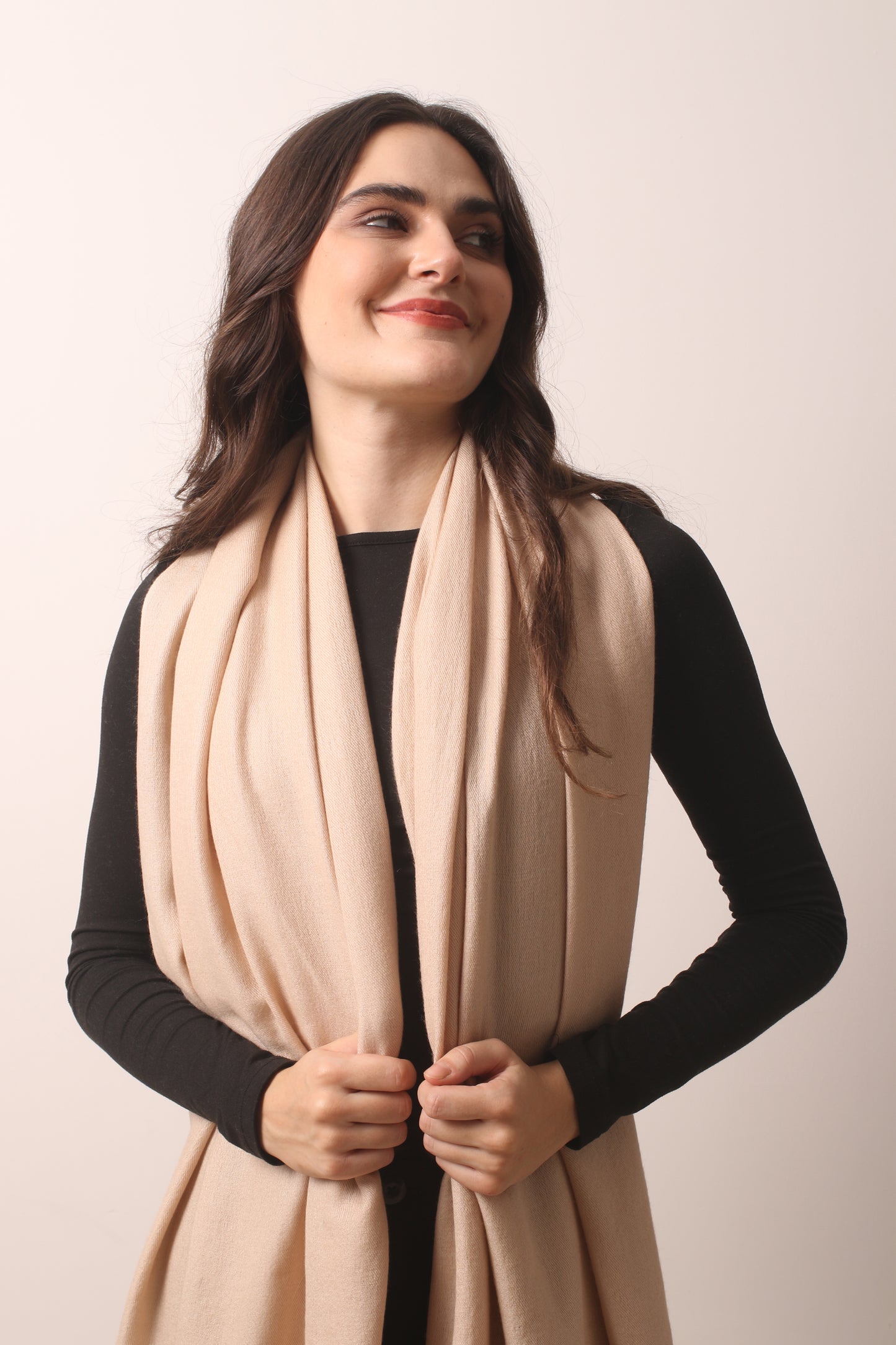 Oatmeal Felted Cashmere Scarf 3- Pashma Women's