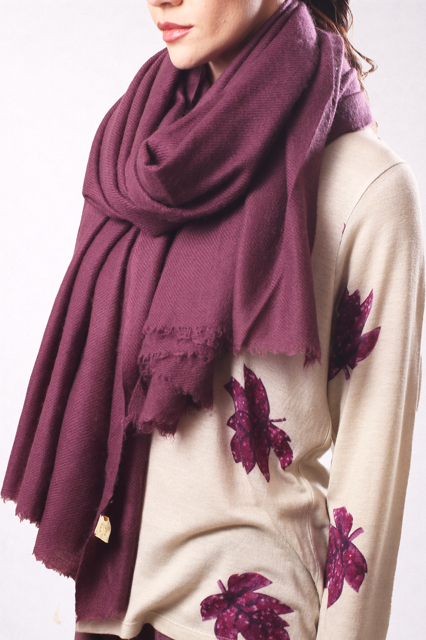 Plum Wine Felted Cashmere Scarf