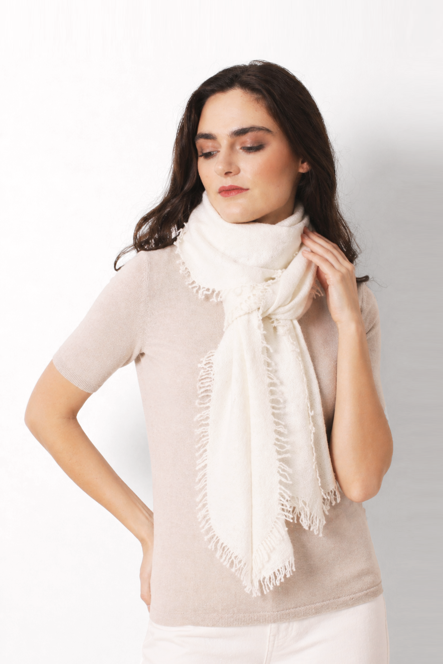 Swan Knitted Cashmere Scarf