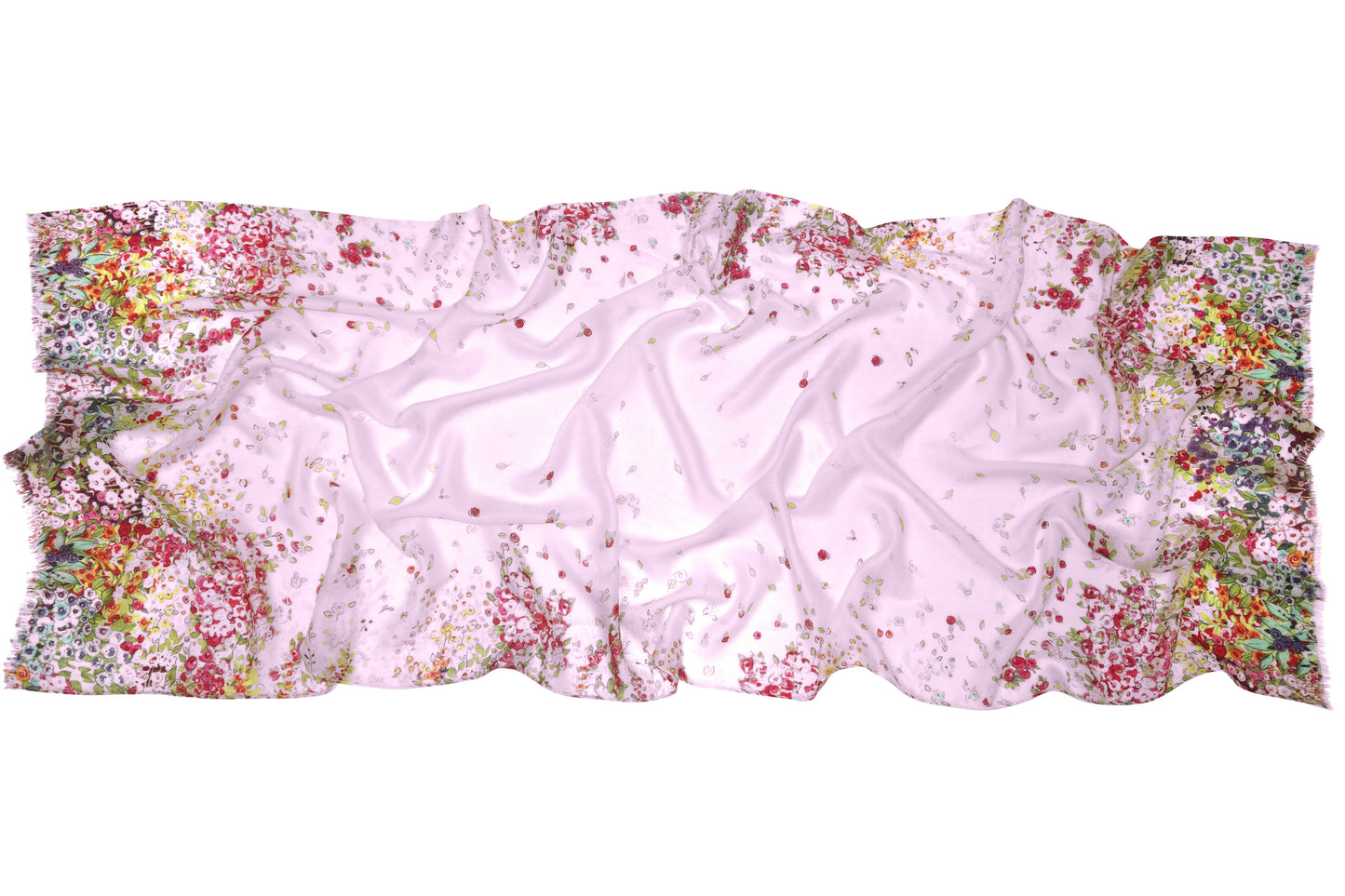 Lavender Wild flowers Silk Cashmere Scarf