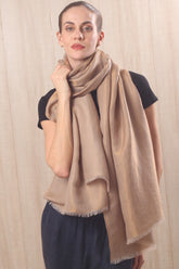 Wool ivoy & gold reversable gleam scarf