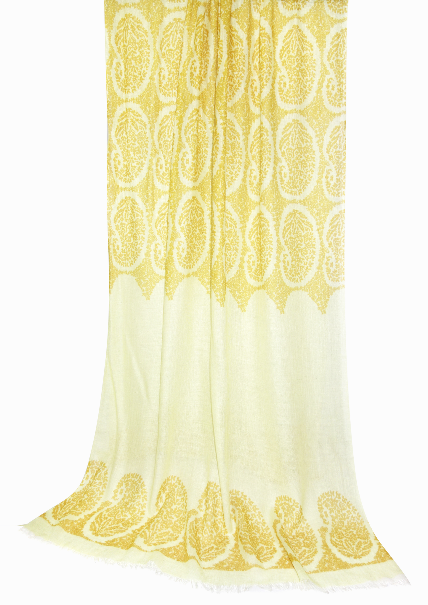 Sun Glow Paisley Silk Cashmere Scarf
