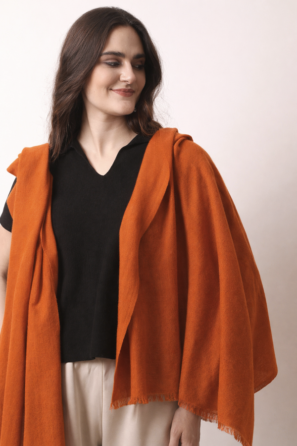 Orange Amber Felted Cashmere Scarf