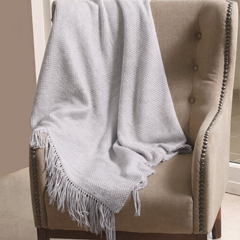 Gray Wool Basket Throw : Alaia