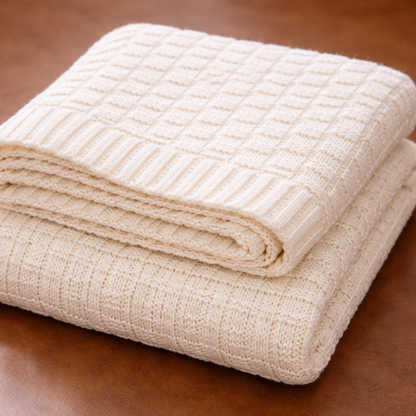 Cotton Hand Knitted Chunky Knit Throw :Edwin