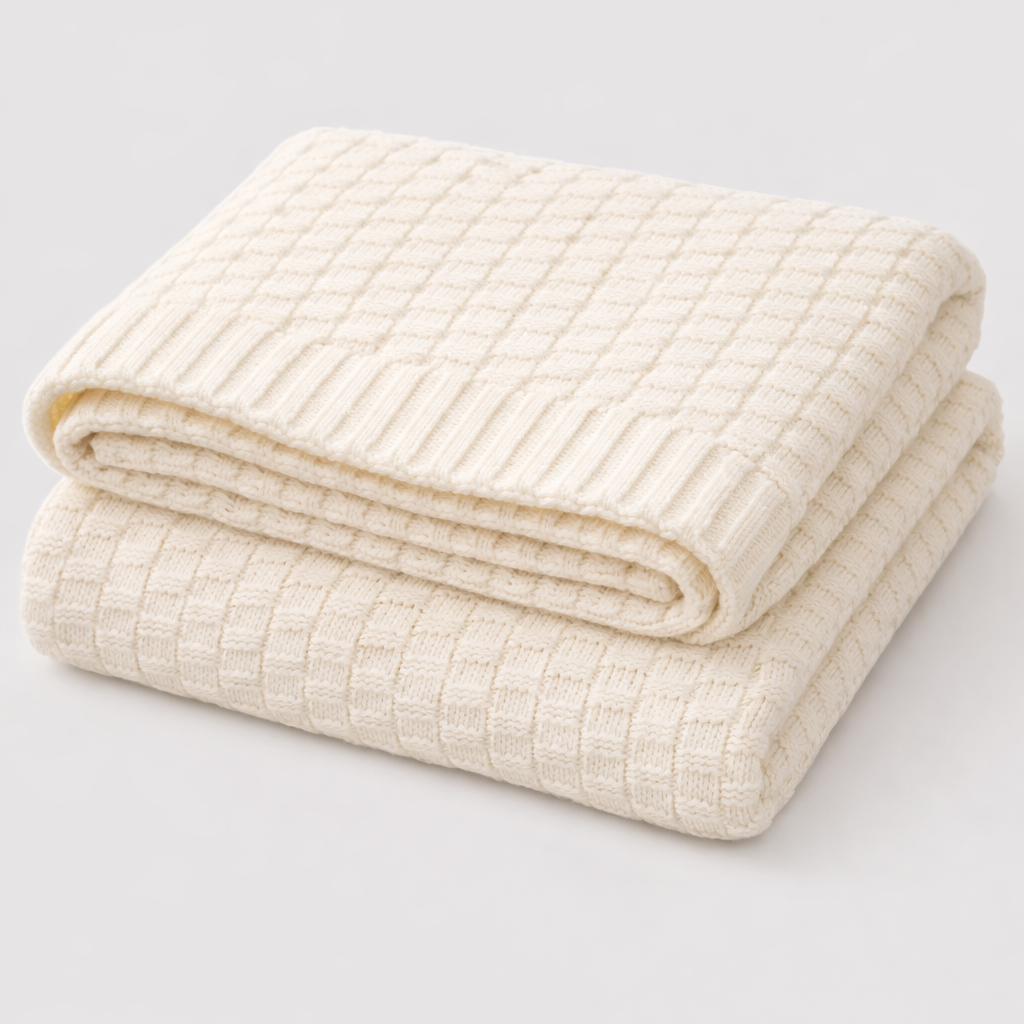Cotton Hand Knitted Chunky Knit Throw :Edwin