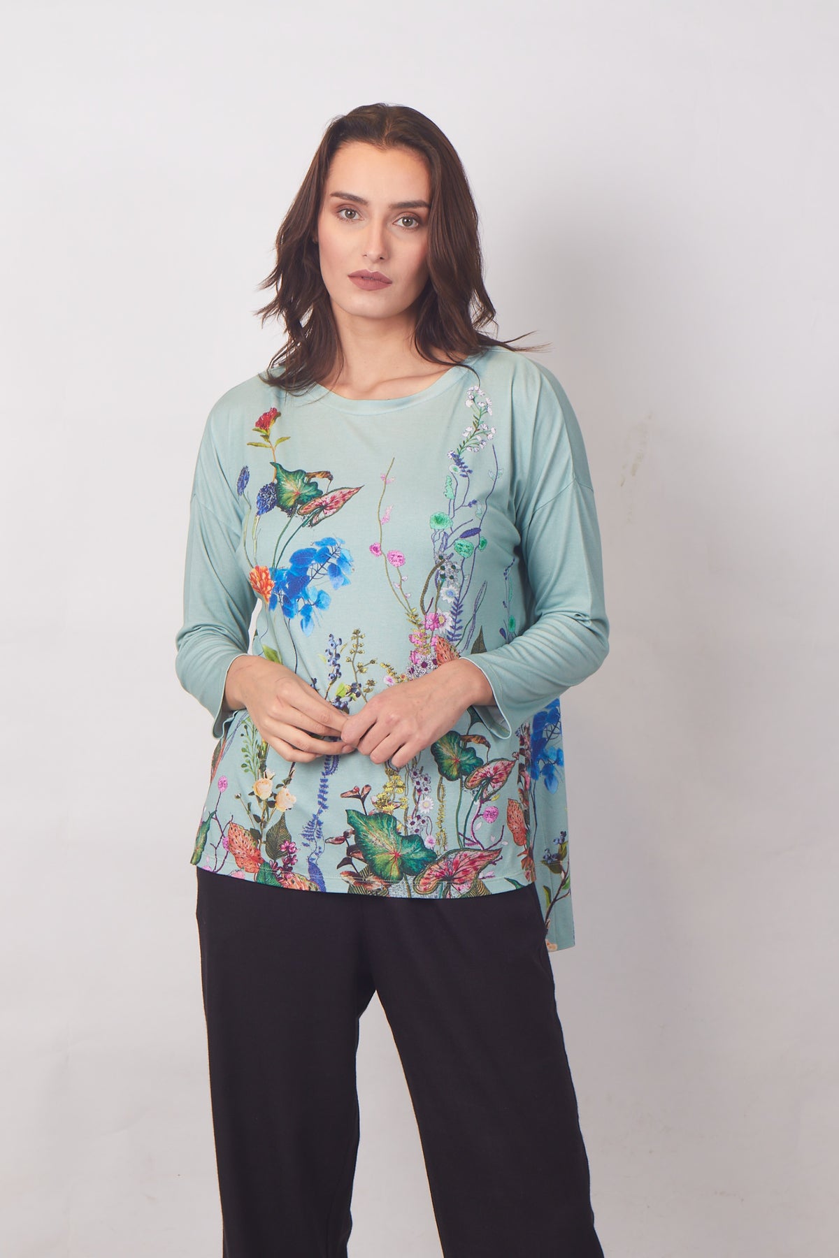 FLORARIUM IN TURQUOISE TOP