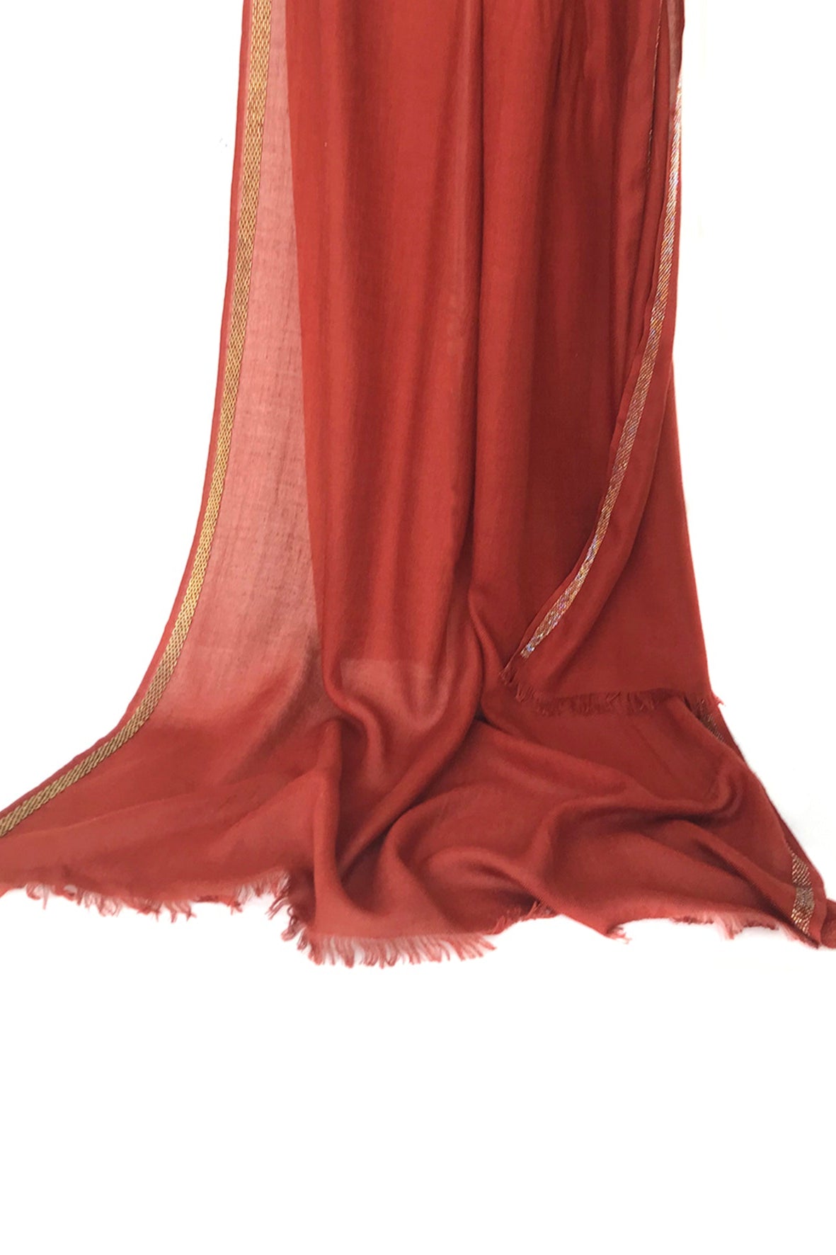 100% Cashmere - Glint in the Rust Scarf