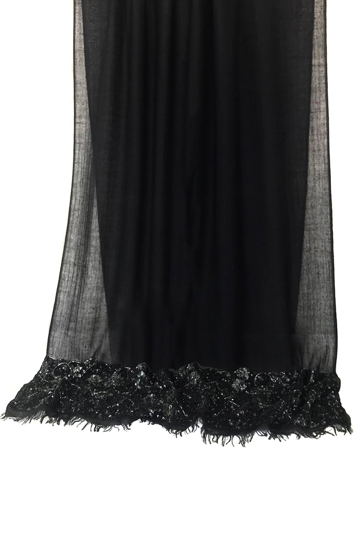 Silk Wool Cashmere - Bejewelled night Scarf