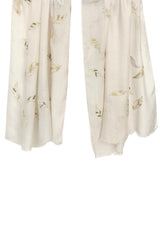 Silk Cashmere - Ivory Leaf Sequined Scarf