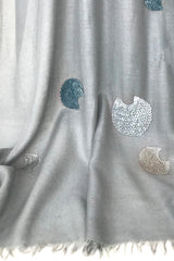 Silk Cashmere - Smoke Blue Sequined Scarf