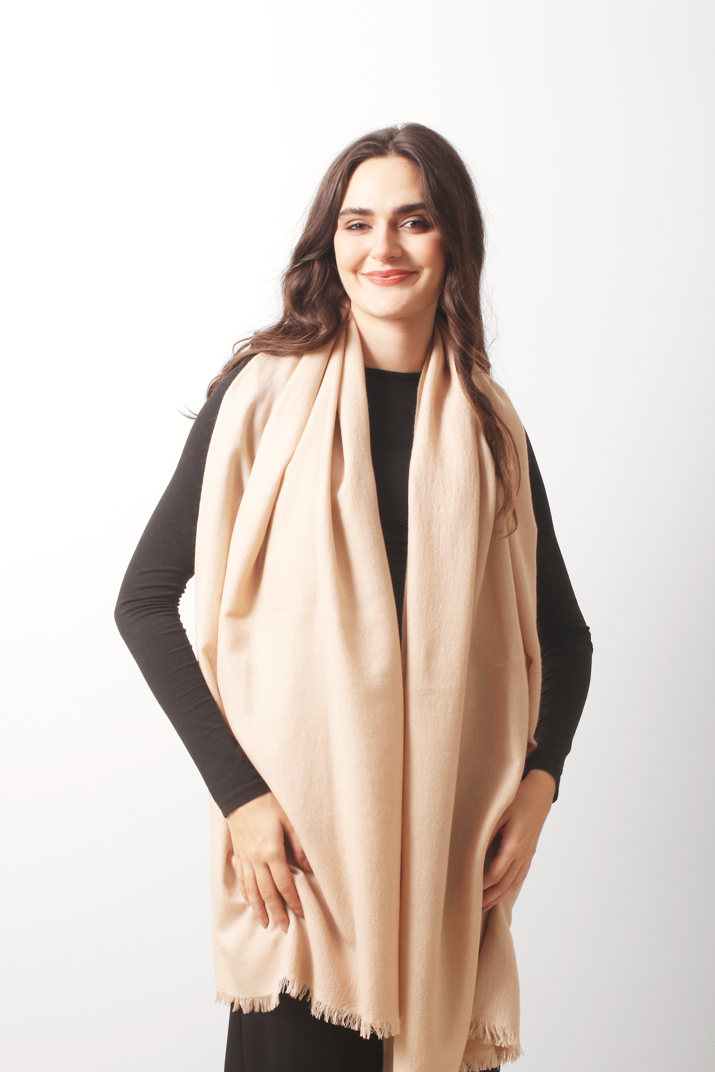 Sand Silk Cashmere Twill Scarf
