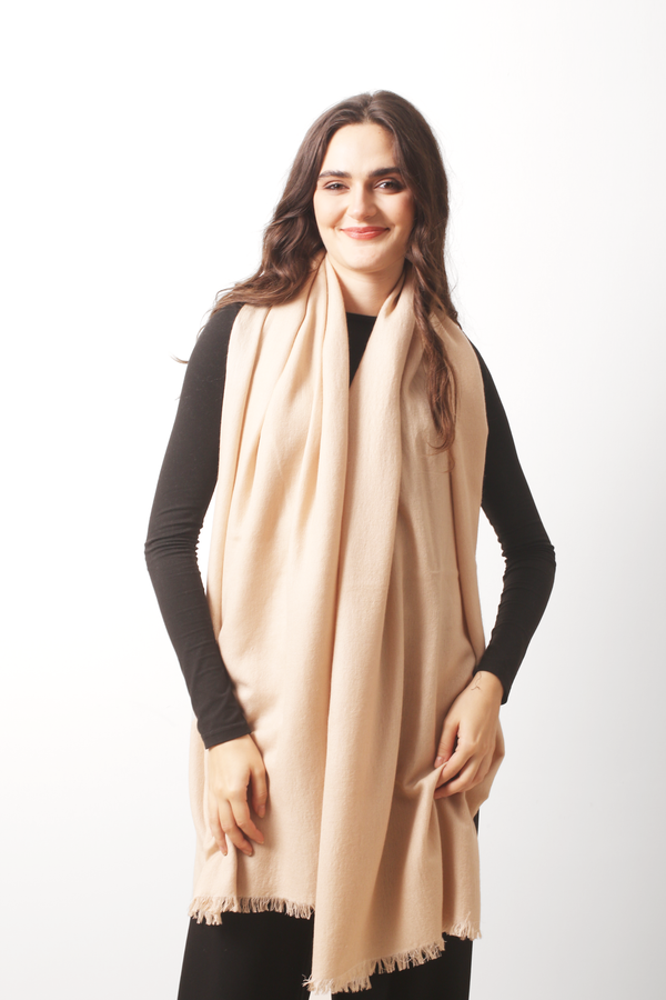 Sand Silk Cashmere Twill Scarf