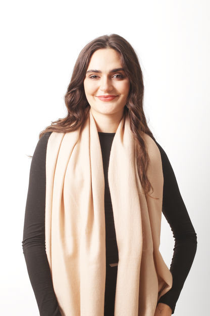 Sand Silk Cashmere Twill Scarf