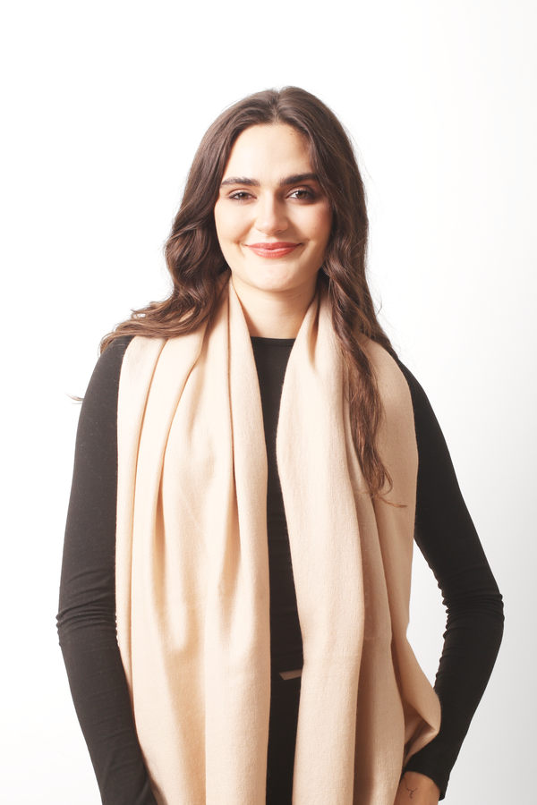 Sand Silk Cashmere Twill Scarf