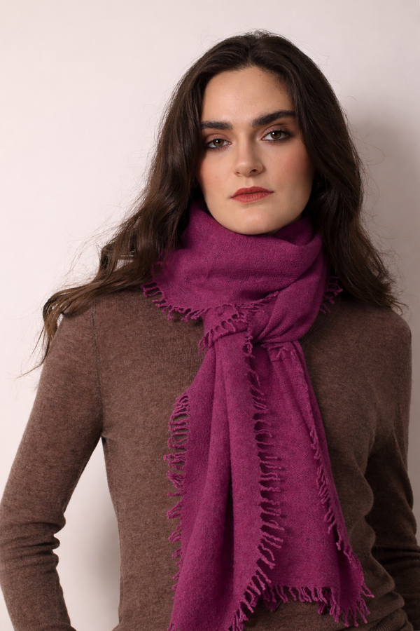 Berry Wine Knitted Cashmere Scarf- Pashma Women's