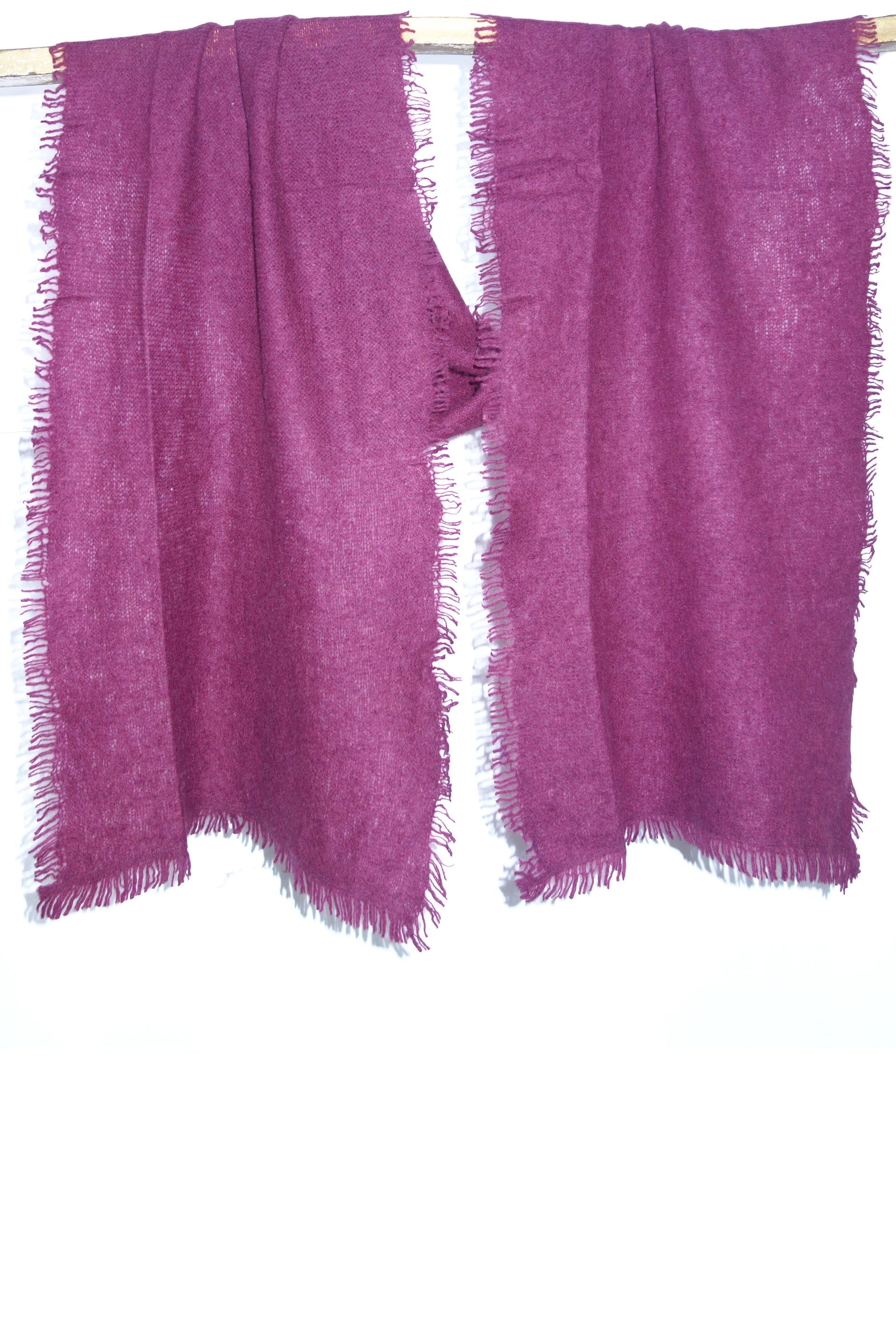 Berry Wine Knitted Cashmere Scarf 1- Pashma Women's