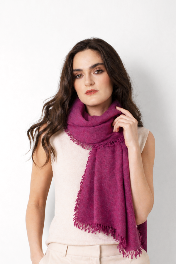 Berry  Knitted Cashmere Scarf