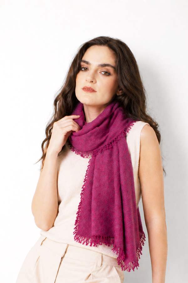 Berry  Knitted Cashmere Scarf