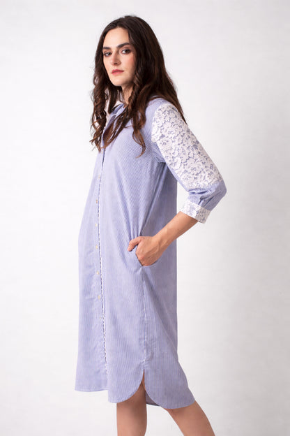 Blue_Striped_Cotton_Lace_Dress_1-_Pashma_Women_s