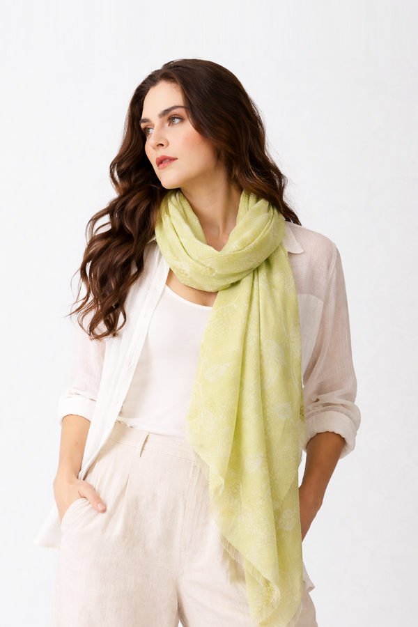 Botanical Silk Cashmere Scarf
