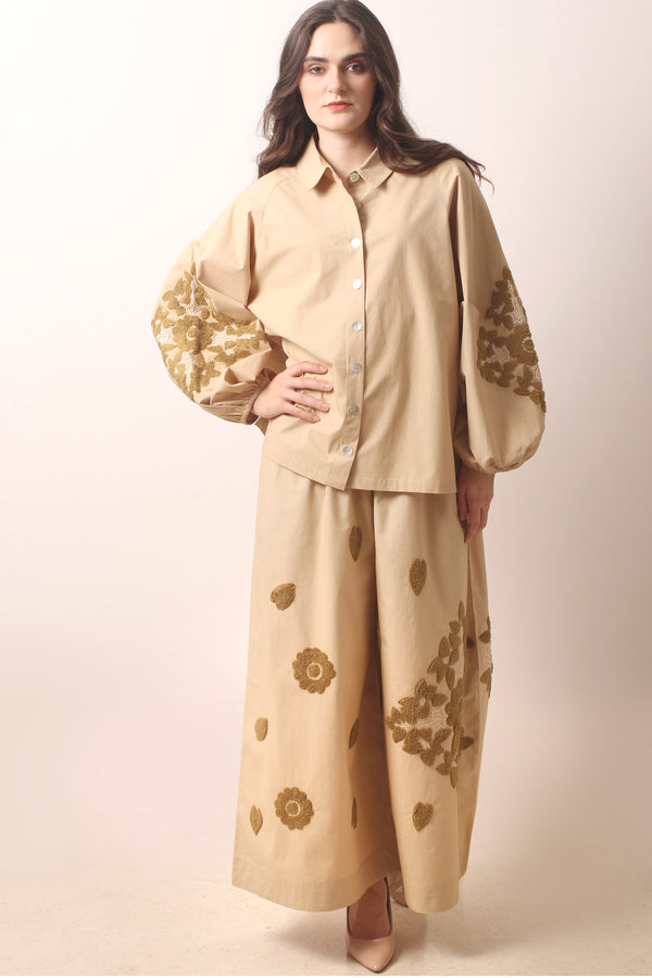 Buckley Embroidered Cotton Poplin Co-Ord Set- Pashma Women's