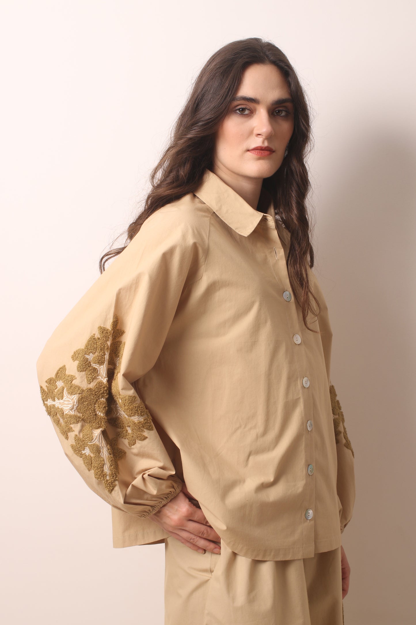 Buckley Embroidered Cotton Poplin Shirt 2- Pashma Women's