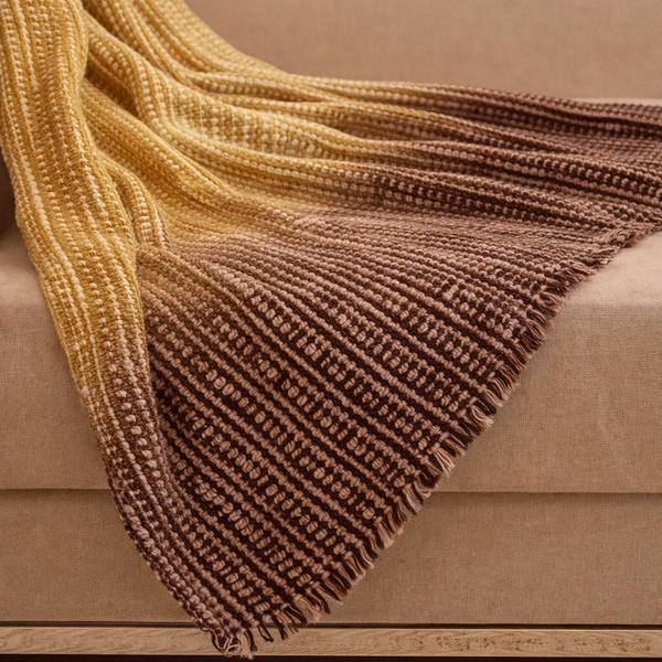 Cotton Wool Linen Mustard Ombre Throw : Edgar