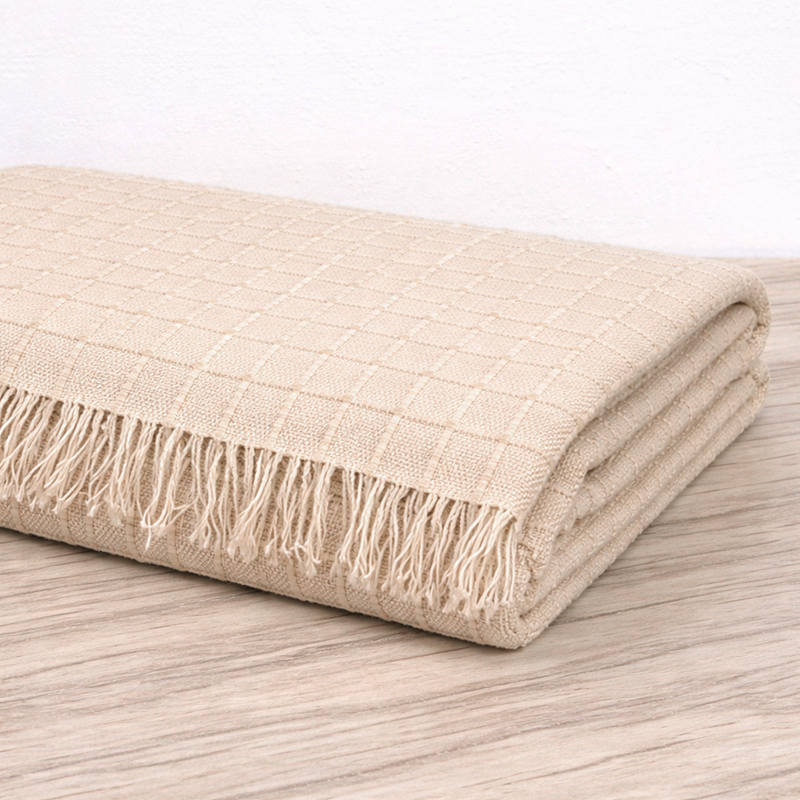 Alpaca Linen Waffle Throw : Benjamin