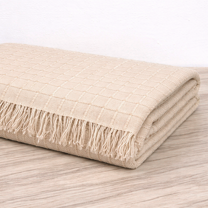 Alpaca Linen Waffle Throw : Benjamin