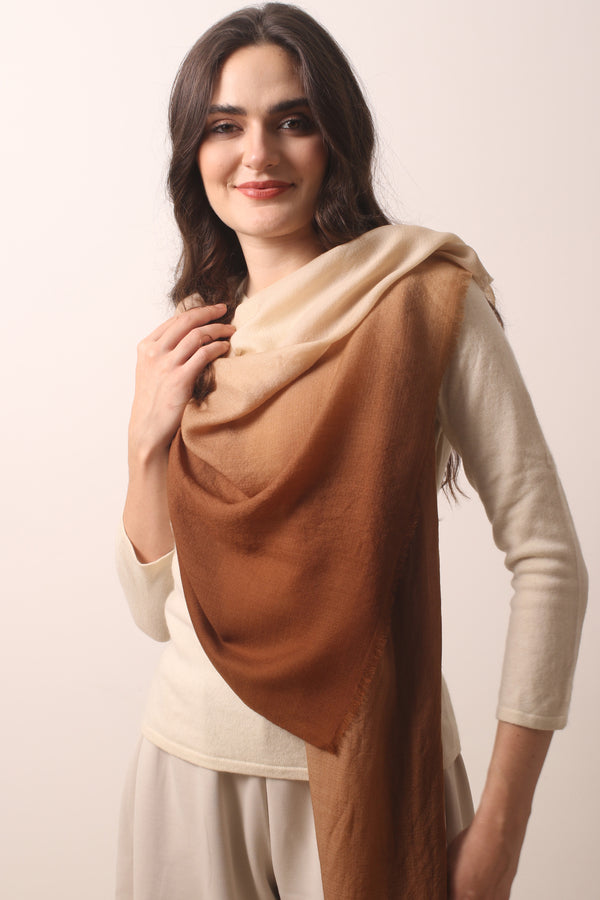 Cherry Wood Ombre Diamond Cashmere Scarf- Pashma Women's
