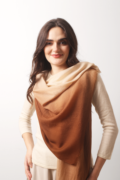 Cherry Wood Ombre Diamond Cashmere Scarf