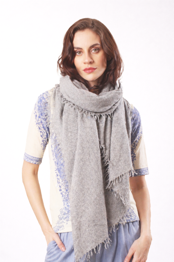 Cloud Melange Knitted Cashmere Scarf