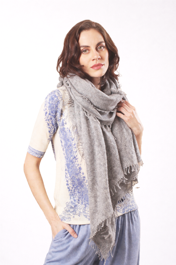 Cloud Melange Knitted Cashmere Scarf