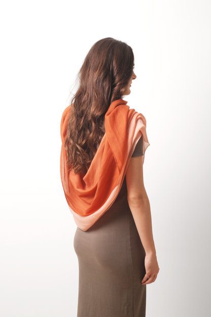 Cherry Wood Ombre Diamond Cashmere Scarf