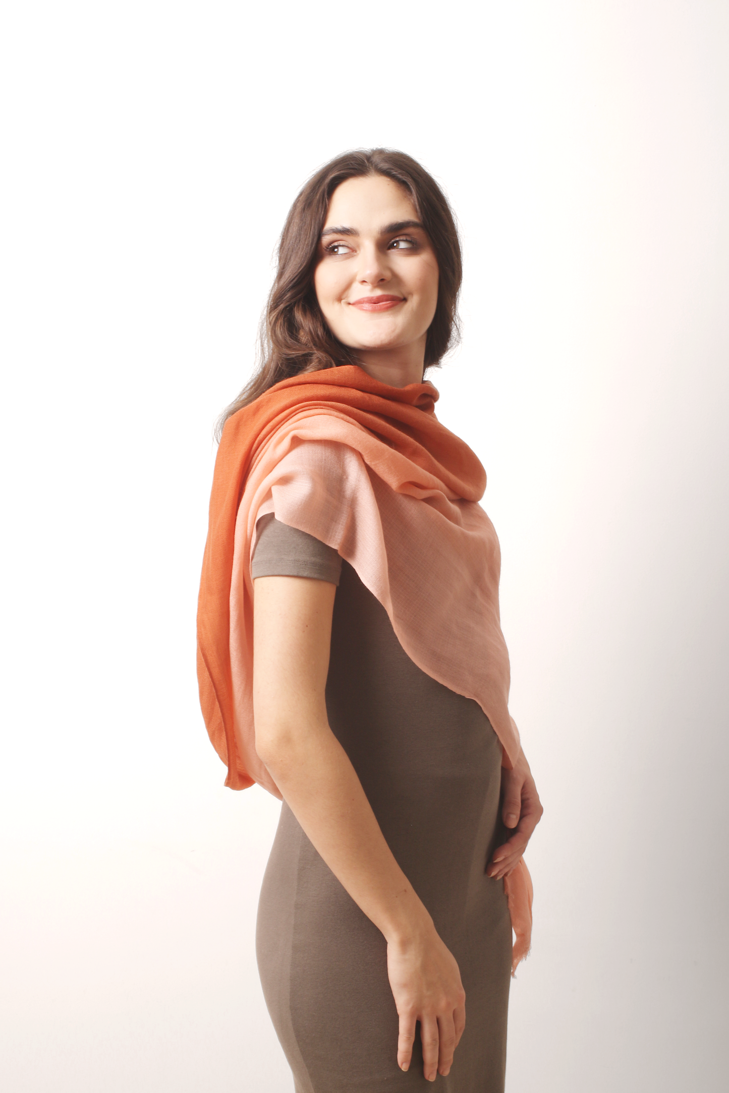 Cherry Wood Ombre Diamond Cashmere Scarf