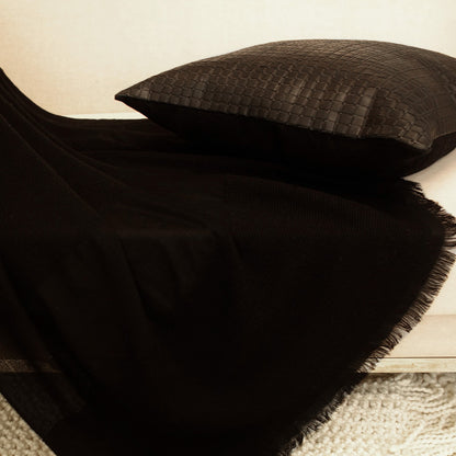 Wyatt : Leather woven Cushion