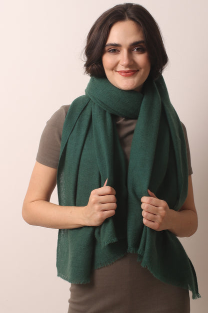 Emerald Green Felted Cashmere Scarf- Pashma Women's